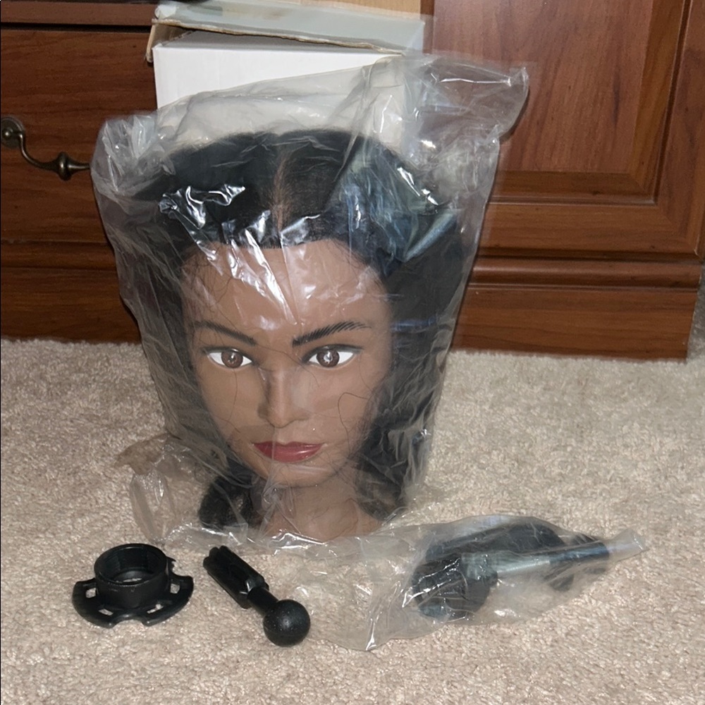 Black Hair Mannequin Head